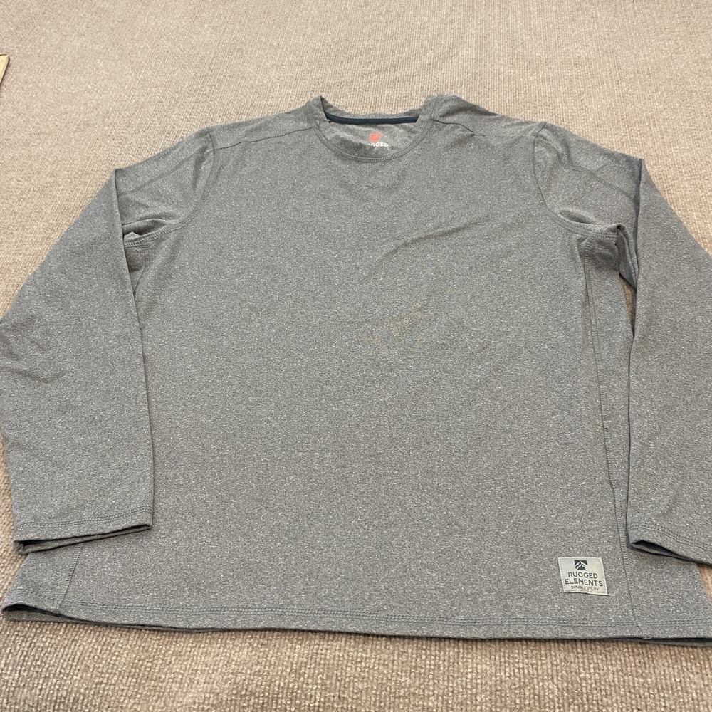 Rugged Elements Shirt Mens Medium Gray Long Sleeve Thermal Gorpcore Outdoor